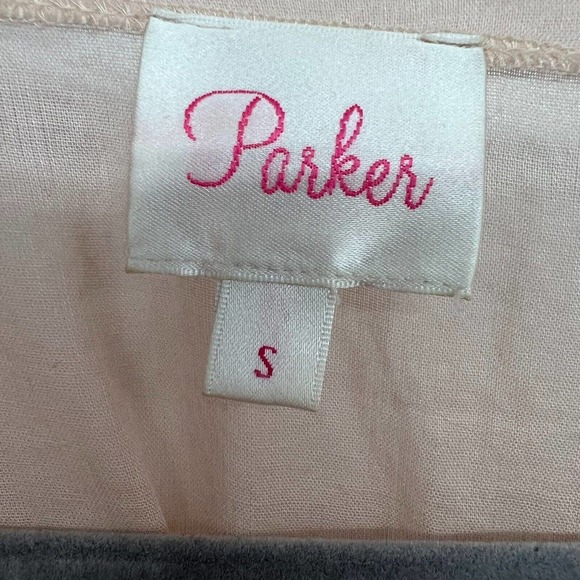 Parker Blouse Womens Sz Small Pink Gray Embroidery Sequins Beaded Long Sleeve - Picture 7 of 9
